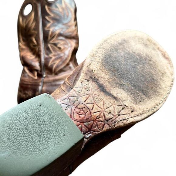 Ariat Dark Chocolate Brown Heritage Western Learher Cowboy Boots Size 9D Mexico main image 7